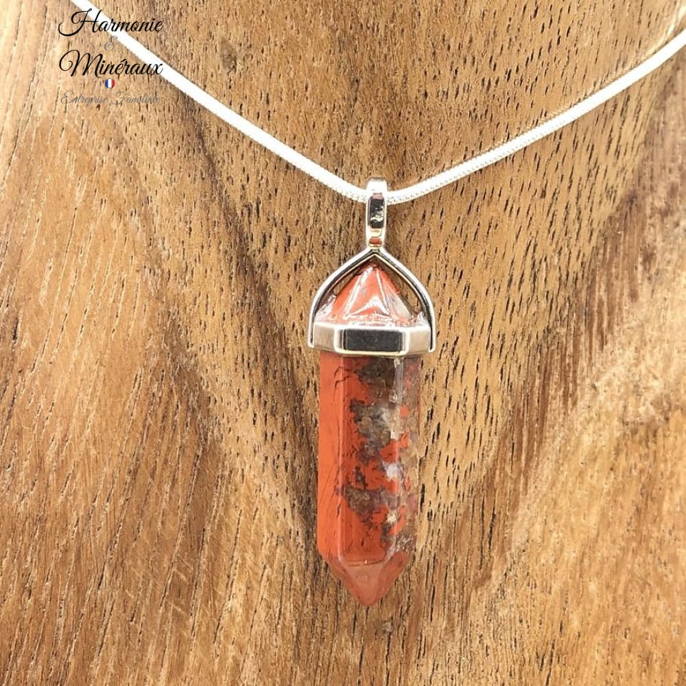 Pendentif Prisme - Jaspe rouge